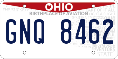 OH license plate GNQ8462