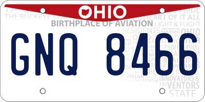 OH license plate GNQ8466