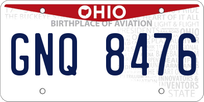 OH license plate GNQ8476