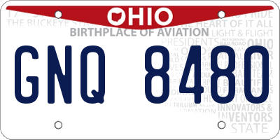 OH license plate GNQ8480