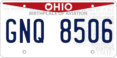 OH license plate GNQ8506