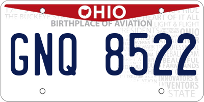 OH license plate GNQ8522