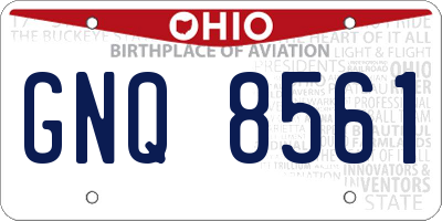 OH license plate GNQ8561