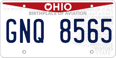OH license plate GNQ8565
