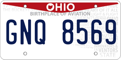 OH license plate GNQ8569