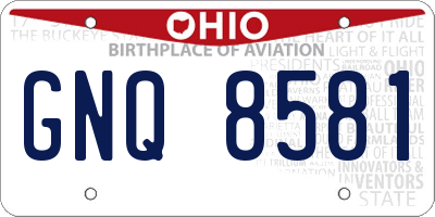 OH license plate GNQ8581