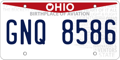 OH license plate GNQ8586