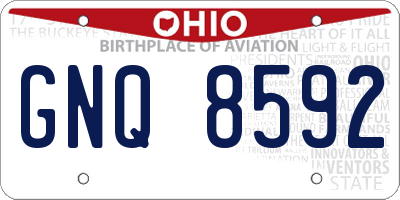 OH license plate GNQ8592