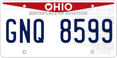 OH license plate GNQ8599