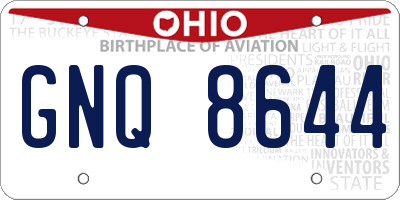 OH license plate GNQ8644