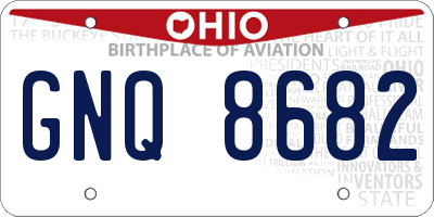 OH license plate GNQ8682