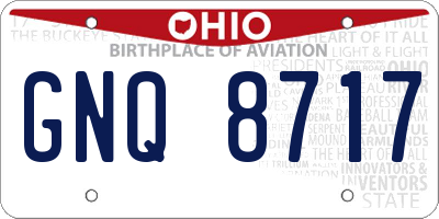 OH license plate GNQ8717