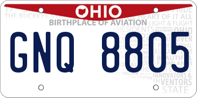 OH license plate GNQ8805