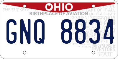 OH license plate GNQ8834