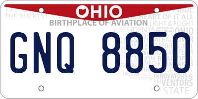 OH license plate GNQ8850