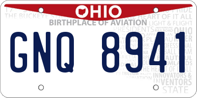 OH license plate GNQ8941