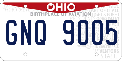 OH license plate GNQ9005