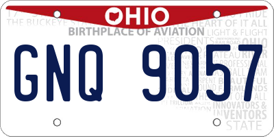OH license plate GNQ9057