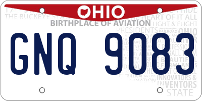 OH license plate GNQ9083