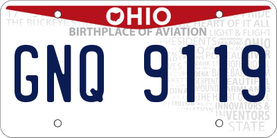 OH license plate GNQ9119