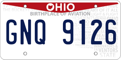 OH license plate GNQ9126