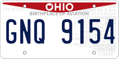 OH license plate GNQ9154