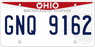 OH license plate GNQ9162