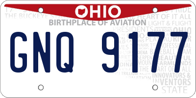OH license plate GNQ9177