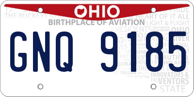OH license plate GNQ9185
