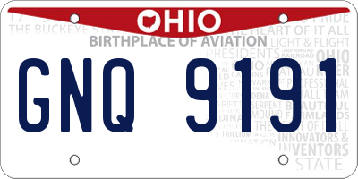 OH license plate GNQ9191