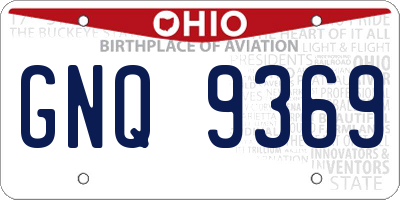 OH license plate GNQ9369