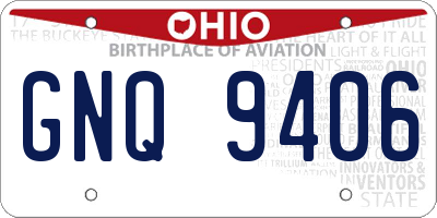 OH license plate GNQ9406