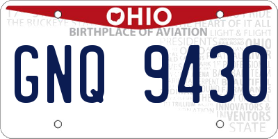 OH license plate GNQ9430
