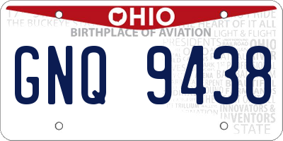 OH license plate GNQ9438