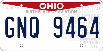 OH license plate GNQ9464