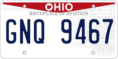 OH license plate GNQ9467