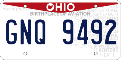 OH license plate GNQ9492