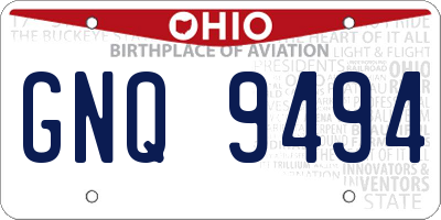 OH license plate GNQ9494