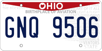 OH license plate GNQ9506