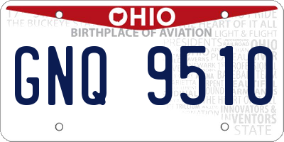 OH license plate GNQ9510