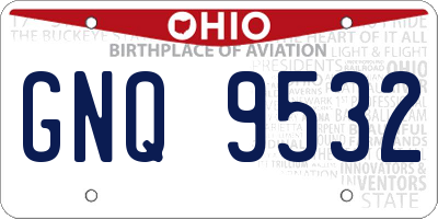 OH license plate GNQ9532