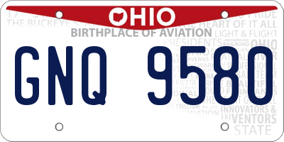 OH license plate GNQ9580