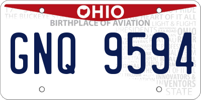 OH license plate GNQ9594