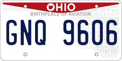 OH license plate GNQ9606