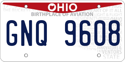 OH license plate GNQ9608