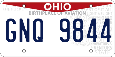 OH license plate GNQ9844