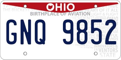 OH license plate GNQ9852