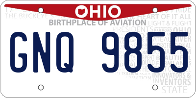 OH license plate GNQ9855