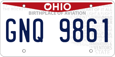 OH license plate GNQ9861