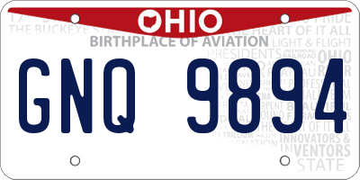 OH license plate GNQ9894